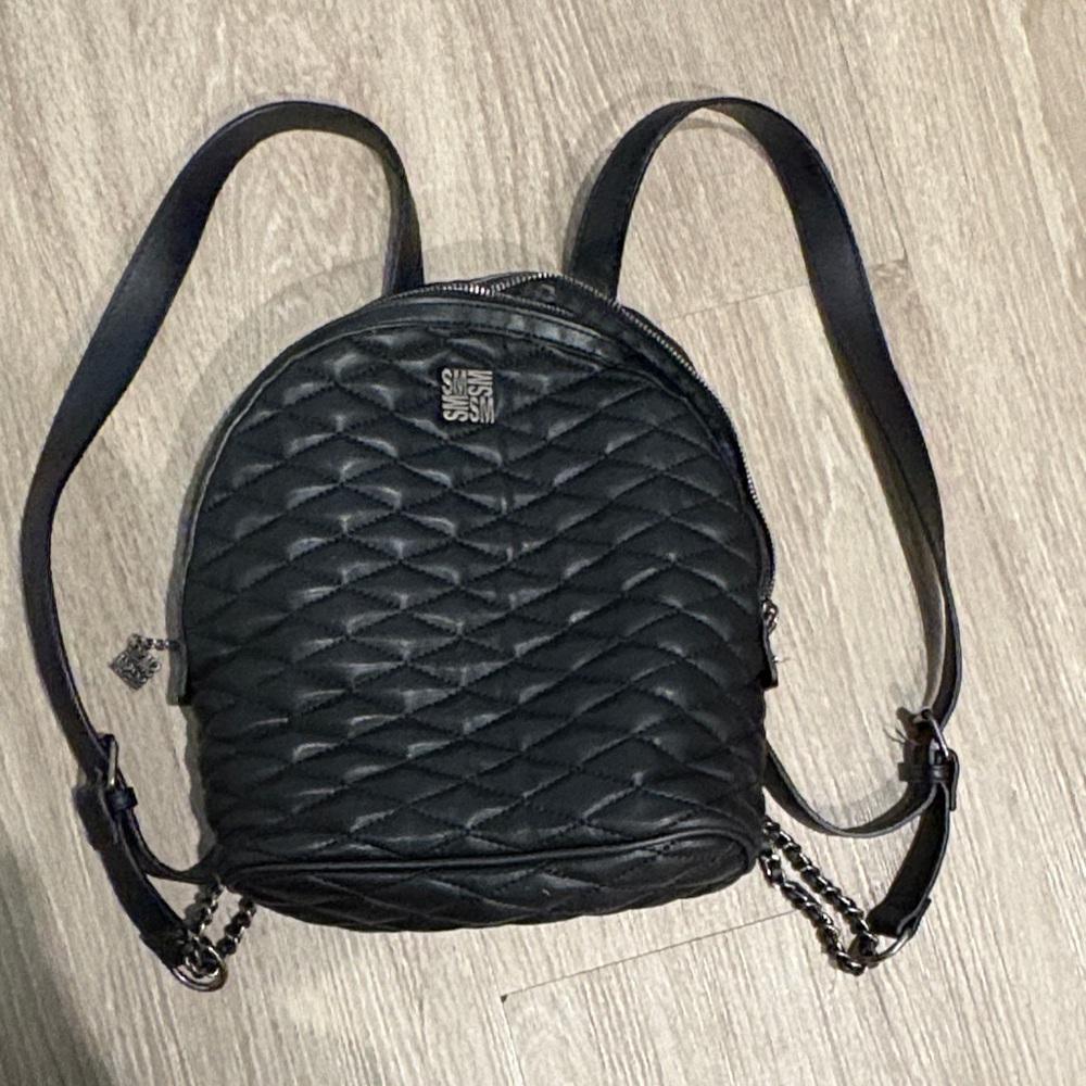 Steve Madden Quilted Black Backpack